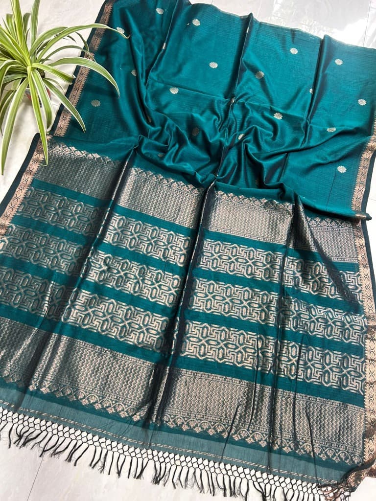 Agnika Boutique Premium Saree - Premium handwoven 130 count mercerised cotton saree with tested zari hand needle work